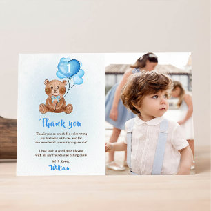 Cartão de Agradecimento de Aniversário com Foto do