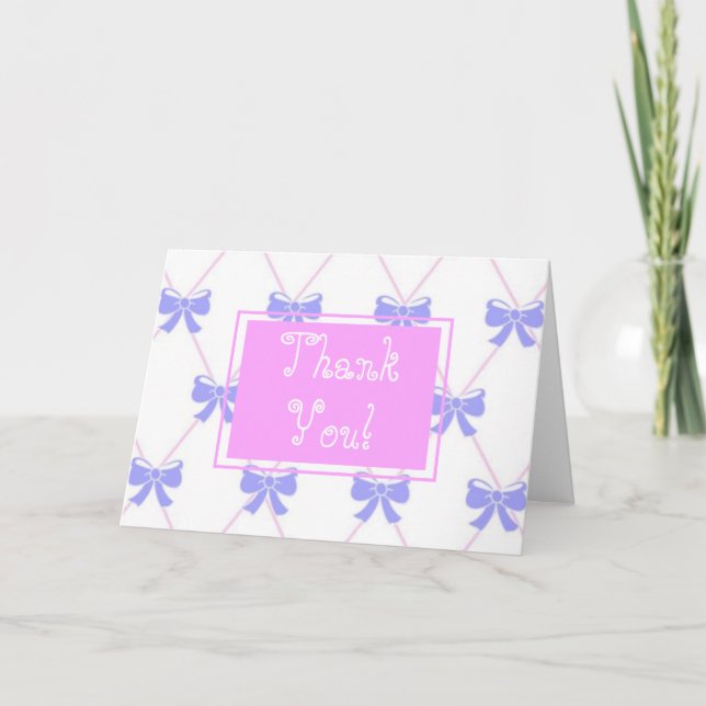 Cartão de agradecimento de aniversário com laço (Frente)