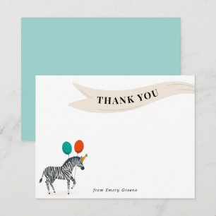 Cartão de Agradecimento de Aniversário com Zebra