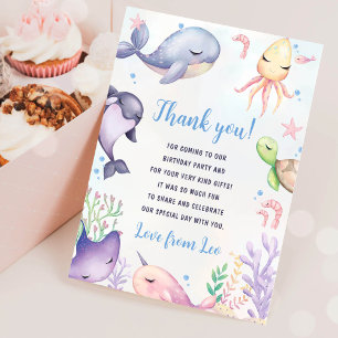 Cartão de agradecimento de aniversário da vida mar