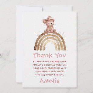 Cartão de Agradecimento de Aniversário de 1 Ano de