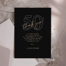 Cartão de Agradecimento de Aniversário de 50 anos 