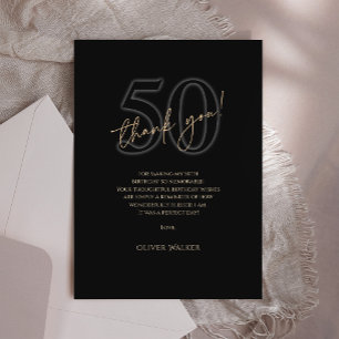 Cartão de Agradecimento de Aniversário de 50 anos 