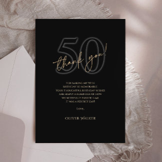 Cartão de Agradecimento de Aniversário de 50 anos 