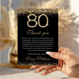 Cartão de Agradecimento de Aniversário de 80 anos