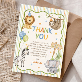 Cartão de Agradecimento de Aniversário de Animais