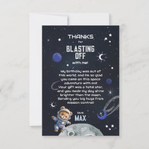 Cartão de Agradecimento de Aniversário de Astronau