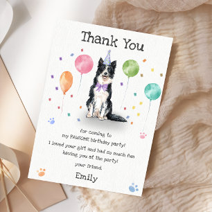 Cartão de Agradecimento de Aniversário de Cachorro