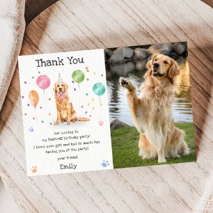 Cartão de Agradecimento de Aniversário de Cachorro