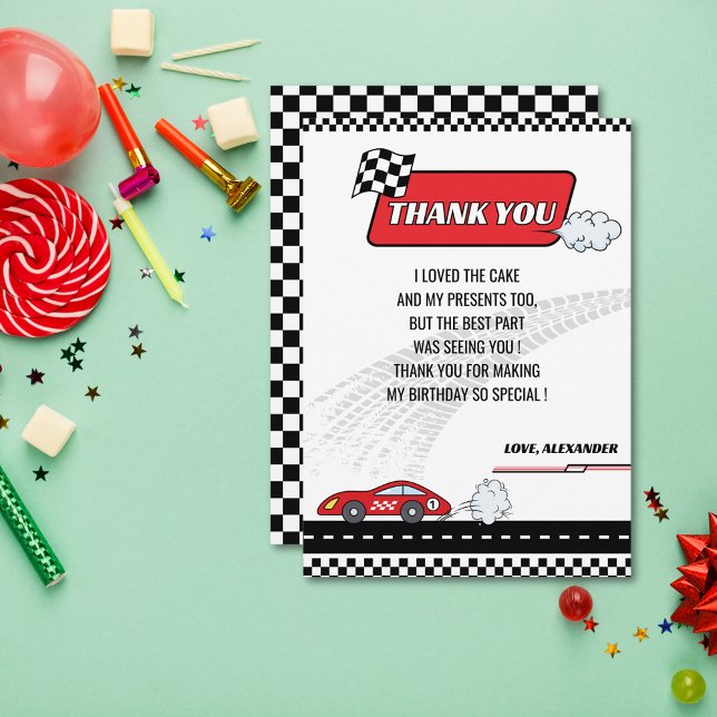 Cartão de Agradecimento de Aniversário de Carro de (Criador carregado)