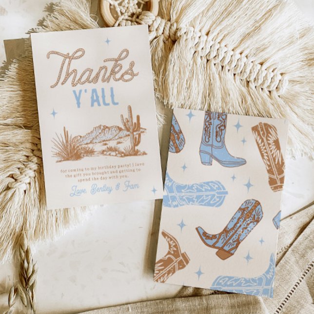 Cartão de Agradecimento de Aniversário de Cowboy (Criador carregado)