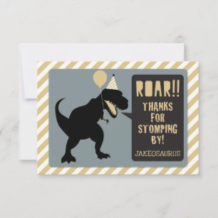 Cartão de Agradecimento de Aniversário de Dinossau