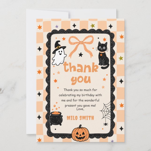 Cartão de agradecimento de aniversário de Hallowee (Frente)