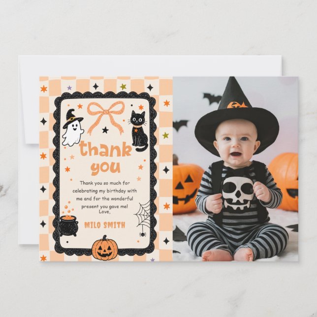 Cartão de agradecimento de aniversário de Hallowee (Frente)