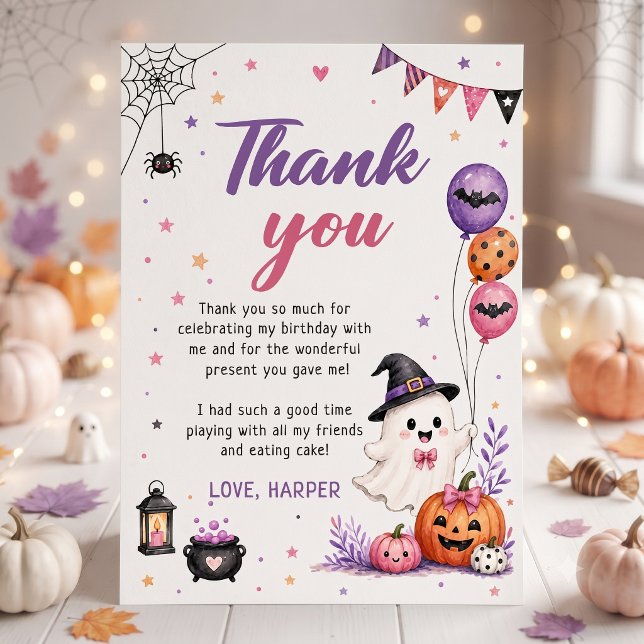 Cartão de agradecimento de aniversário de Hallowee (Criador carregado)