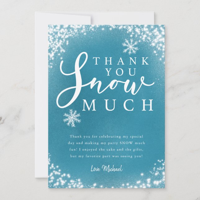 Cartão de Agradecimento de Aniversário de Inverno  (Frente)