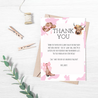 Cartão de Agradecimento de Aniversário de Menina C