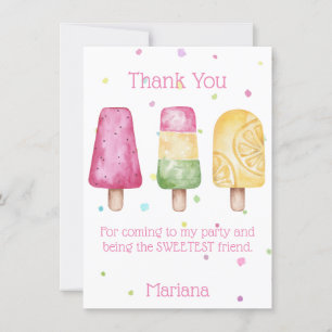 Cartão de Agradecimento de Aniversário de Meninas 