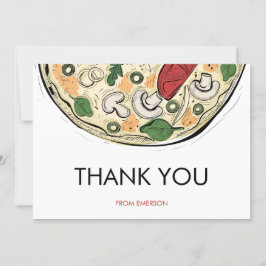 Cartão de Agradecimento de Aniversário de Pizza Pa