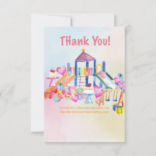 Cartão de Agradecimento de Aniversário de Playgrou