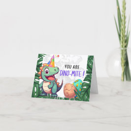 Cartão de agradecimento de aniversário Dino-mite