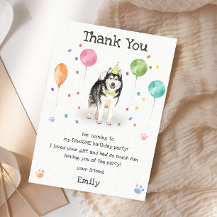 Cartão de Agradecimento de Aniversário do Cachorri