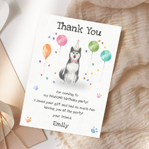 Cartão de Agradecimento de Aniversário do Cachorro