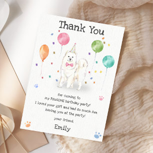 Cartão de Agradecimento de Aniversário do Cachorro