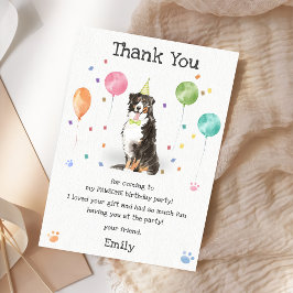 Cartão de agradecimento de aniversário do cachorro