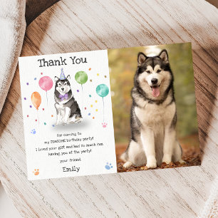Cartão de Agradecimento de Aniversário do Cachorro