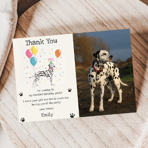Cartão de agradecimento de aniversário do cachorro