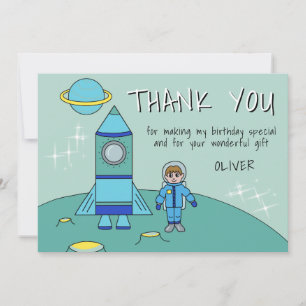 Cartão de agradecimento de aniversário do menino f