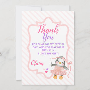 Cartão de Agradecimento de Aniversário do Pingüim