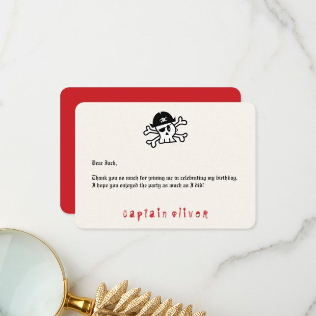 Cartão de agradecimento de aniversário do Pirata C (Frente/Verso In Situ)