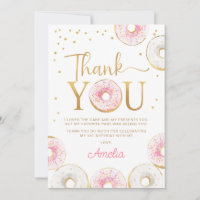 Cartão de Agradecimento de Aniversário Donuts Dour