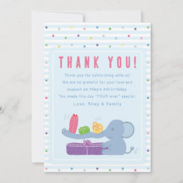 Cartão de agradecimento de aniversário Elefante & 