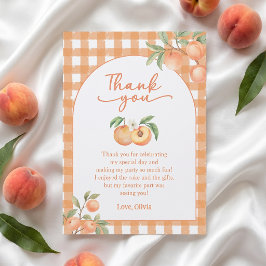 Cartão de agradecimento de aniversário Gingham Pea