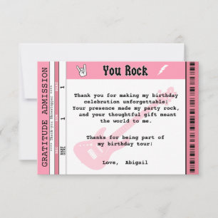 Cartão de Agradecimento de Aniversário Girls Rock