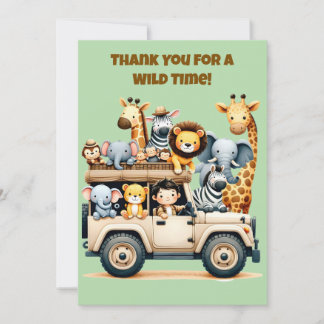 Cartão de Agradecimento de Aniversário Jungle Safa