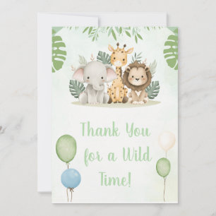 Cartão de Agradecimento de Aniversário Jungle Safa