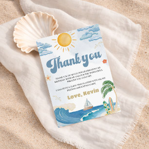 Cartão de Agradecimento de Aniversário na Praia co