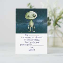 Cartão de Agradecimento de Aniversário no Espaço S