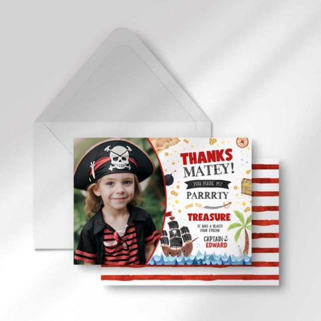 Cartão de Agradecimento de Aniversário Pirata (Criador carregado)