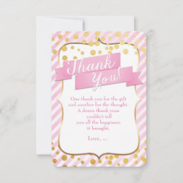 Cartão de Agradecimento de Aniversário Rosa e Dour