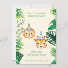 Cartão de Agradecimento de Aniversário Safari Gême