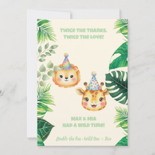 Cartão de Agradecimento de Aniversário Safari Gême