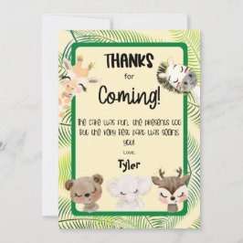 Cartão de Agradecimento de Aniversário Safari Part