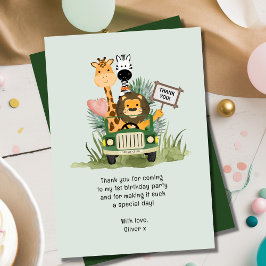 Cartão de Agradecimento de Aniversário Safari Wild