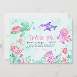 Cartão de Agradecimento de Aniversário Splash Sob 