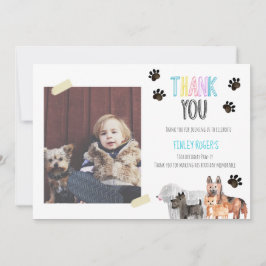 Cartão de agradecimento de aniversário tema cachor